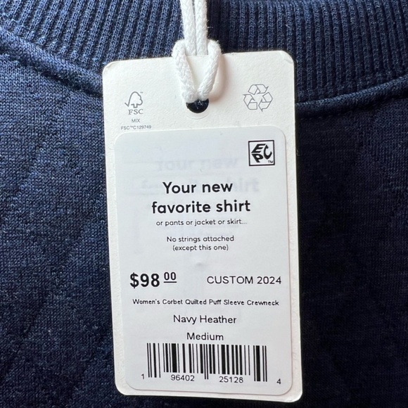 Marine Layer Womens Corbet Puff Sleeve Sweatshirt Blue Quilted Embroidery Medium - Picture 4 of 16